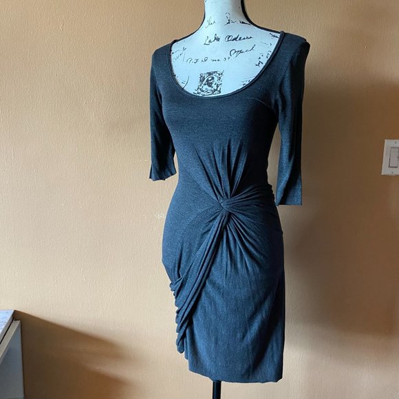 All Saints Gray Twain Jersey Knit Dress Size 4 - Picture 7 of 10